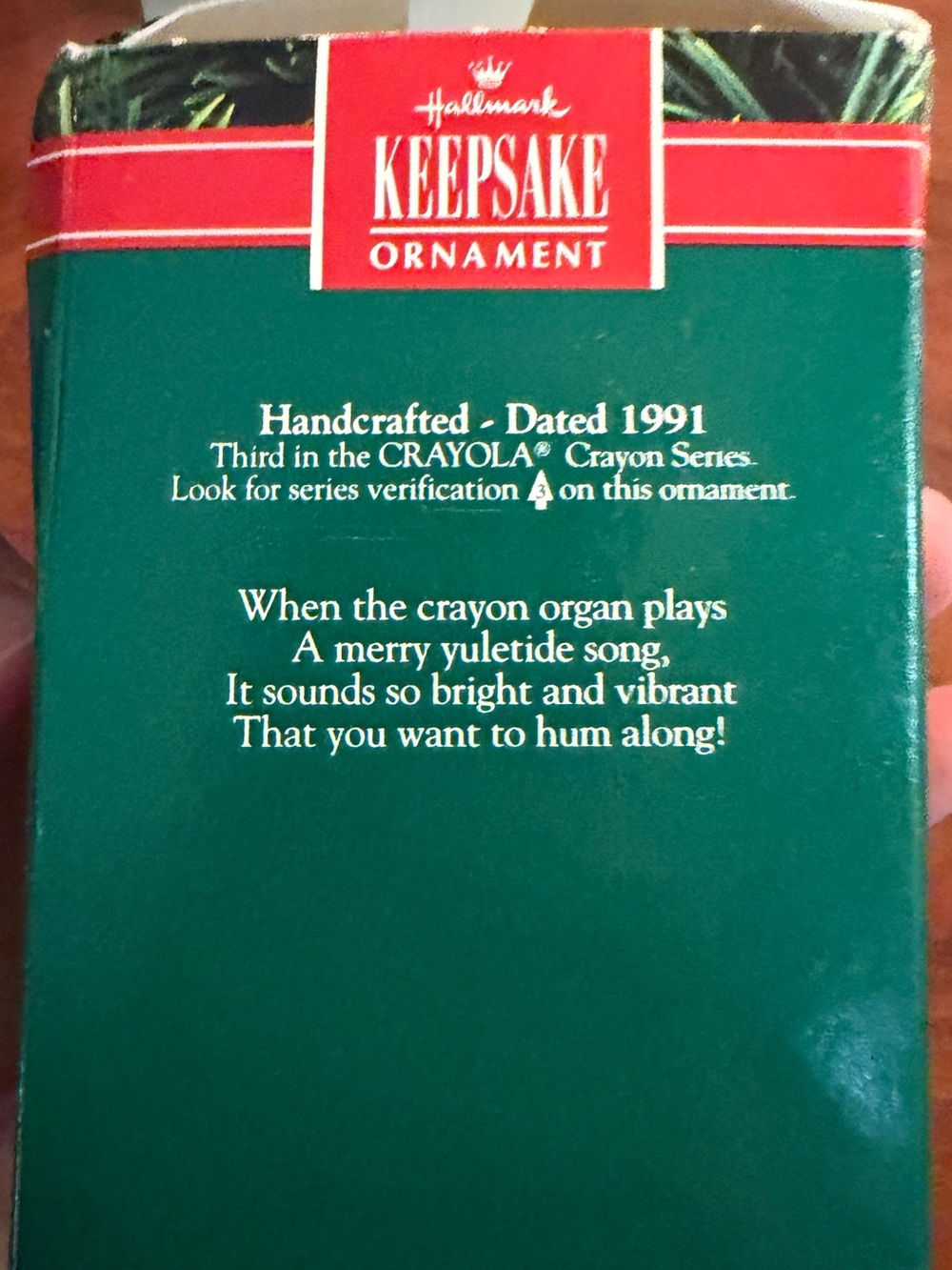 NEW Vintage 1991 Hallmark keepsake Crayola ornament. Collectible Christmas. - Picture 4 of 5